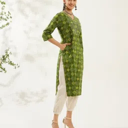 Daali Green Regular Fit Printed Kurta image 3