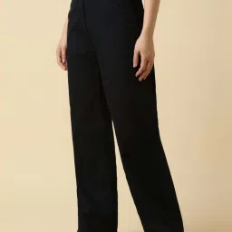 Allen Solly Black Cotton Regular Fit Trousers image 3