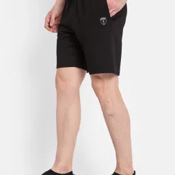 Octave Black Cotton Regular Fit Shorts image 3