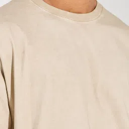 Styli Beige Relaxed Fit Cotton Oversized T-Shirt image 3