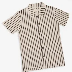 Pantaloons Junior Boys Bright White Striped Shirt-image-4