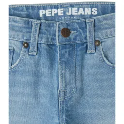 Pepe Jeans Kids Light Blue Solid Jeans image 3
