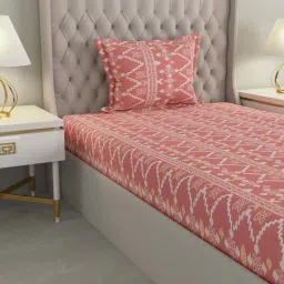 Raymond Home Delight Pink 104 TC Cotton Single Bedsheet with 1 Pillow Cover image 3