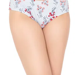 Clovia Red & Blue Cotton Printed Hipster Panties - Pack Of 3 image 3