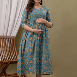Aasira Floral Print Maternity Maxi Dress image 3