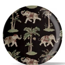 Nestroots Rajasthani Traditional Print Multicolor Porcelain Wall Plate image 3