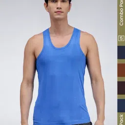 Amul Comfy Multi Pure Cotton Regular Fit Vest- Pack Of 5-picture-13