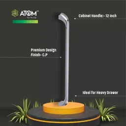 Atom Zinc Silver Glossy Finish Cabinet/Drawer Handle, CH-ZN-227-CP-12-102 (Pack of 2) image 2