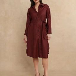 RAREISM Multi Polyester Solid Long Sleeves Dress-picture-16