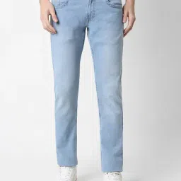 Peter England Blue Cotton Slim Fit Jeans-picture-32