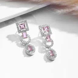Rubans Rhodium Plated Pink Set for Women image 4