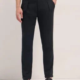 The Bear House Black Checks Slim Fit Trousers-image-52