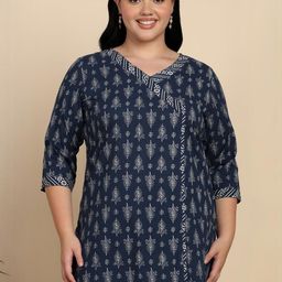 YASH GALLERY Women Ethnic Motifs Printed V-Neck Kurti-picture-32