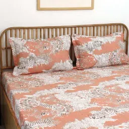 House This Mashak Pink 180 TC Cotton Bed Sheet with Pillow Cover-picture-15