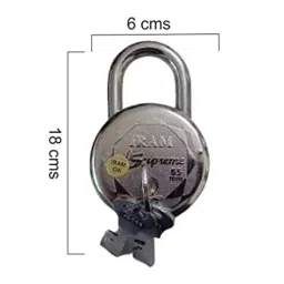 B K JAGAN & CO 65 mm Iron Polished Finish 3 Keys Padlock image 2