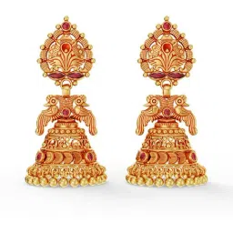 Joyalukkas 22k Antique Glamour Yellow Gold Jhumki Earrings for Women-picture-32