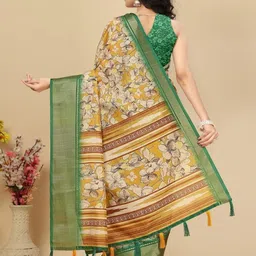 SSHAGUN LIFESTYLE Floral Printed Zari Saree image 2