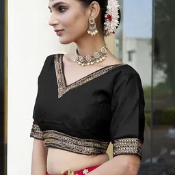 HERE&NOW V-Neck Readymade Saree Blouse image 2