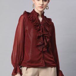 plusS Brown Ruffles Top-picture-25