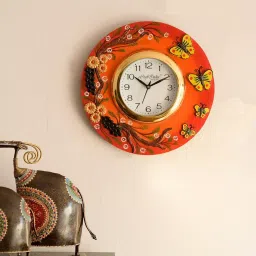 eCraftIndia KWC570 Butterfly and Garden View Papier-Mache Wooden Handcrafted Wall Clock-image-71