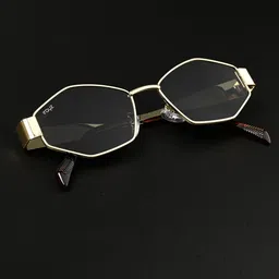 Irayz Unisex Hexagonal Sunglasses with UV Protected Lens RetroHexa-GLD-GRN image 3