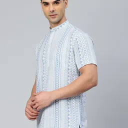 Majestic Man Men Geometric Printed Pure Cotton Kurta image 3