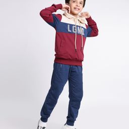 Ollington St. Full Sleeves Winter Wear Suit Text Print - Red Blue-image-53