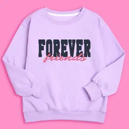 NUSYL Full Sleeves Friends Text Printed Sweatshirt - Purple-picture-16