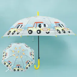 fab n funky Kids Umbrella with J Shaped Handle & Car Print - Multicolor-picture-16