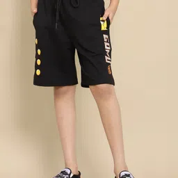 Kidsville Dragon Ball Z Featuring Goku Text Printed Shorts - Black-picture-10