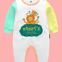 The Peppy Tend 100% Cotton Fathers Day Theme Full Sleeves Daddys Mine Text Printed Romper - Multi Colour-picture-18
