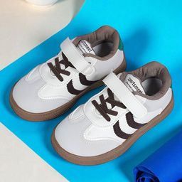 TRUFFLE COLLECTION Colour Blocked WIth Lace Up & Velcro Closure Shoes - Brown-picture-3