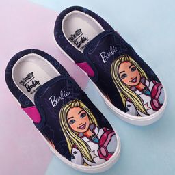 Kidsville Mattel Featuring Barbie Designed Slip On Shoes - Navy Blue-picture-23