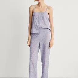 MANGO Women Striped Seersucker Lounge Pants-image-50