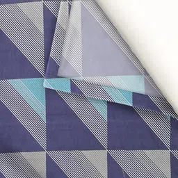 WEAVE AND DECOR Blue & Grey Printed 300 TC Cotton Single Bedsheet Set 2.28 m x 1.52 m image 3