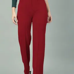Dream Beauty Fashion Women Straight Fit High-Rise Pleated Regular Trousers-image-34