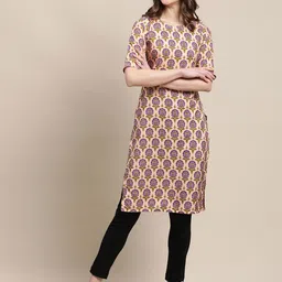 7Threads Pack of 6 Women Ethnic Motifs Printed Thread Work Floral Crepe Kurta image 4