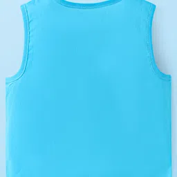 Babyhug 100% Cambric WovenSleeveless Front Open Jhabla with Vehicle& Stripe PrintPack of 3 - Green & Blue image 5