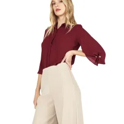 Cover Story Wine Regular Fit Shirt image 3