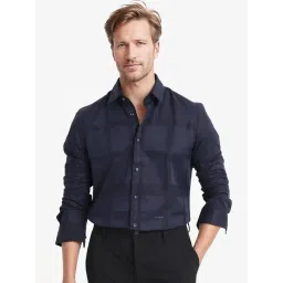 Rare Rabbit Navy Regular Fit Stripes Shirt-image-55