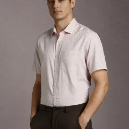 Louis Philippe Pink Cotton Regular Fit Printed Shirt image 3