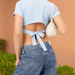 DressBerry Tie-Up Twist Ribbed Crop Top-picture-10