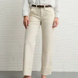 American Eagle Beige Regular Fit Trousers-image-51
