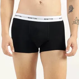 United Colors Of Benetton Black & Grey Regular Fit Striped Trunks - Pack Of 2 image 3