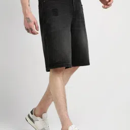 Forever 21 Black Boxy Fit Denim Shorts image 3