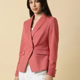 Allen Solly Pink Polyester Solid Blazer image 3