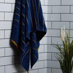 Spaces Exotica Striped Estate Blue 575 GSM Cotton Bath Towel-picture-30