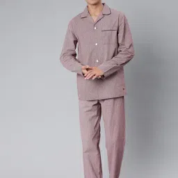 The Bear House Maroon Printed Shirt & Pyjamas Set-image-46