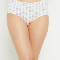 Clovia White Cotton Printed Hipster Panty-picture-28