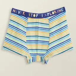 XY Life Kids Blue & Yellow Striped Trunks-image-2